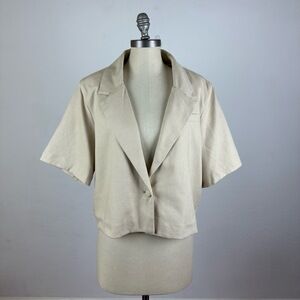 NWT Abercrombie Linen Cropped Blazer
